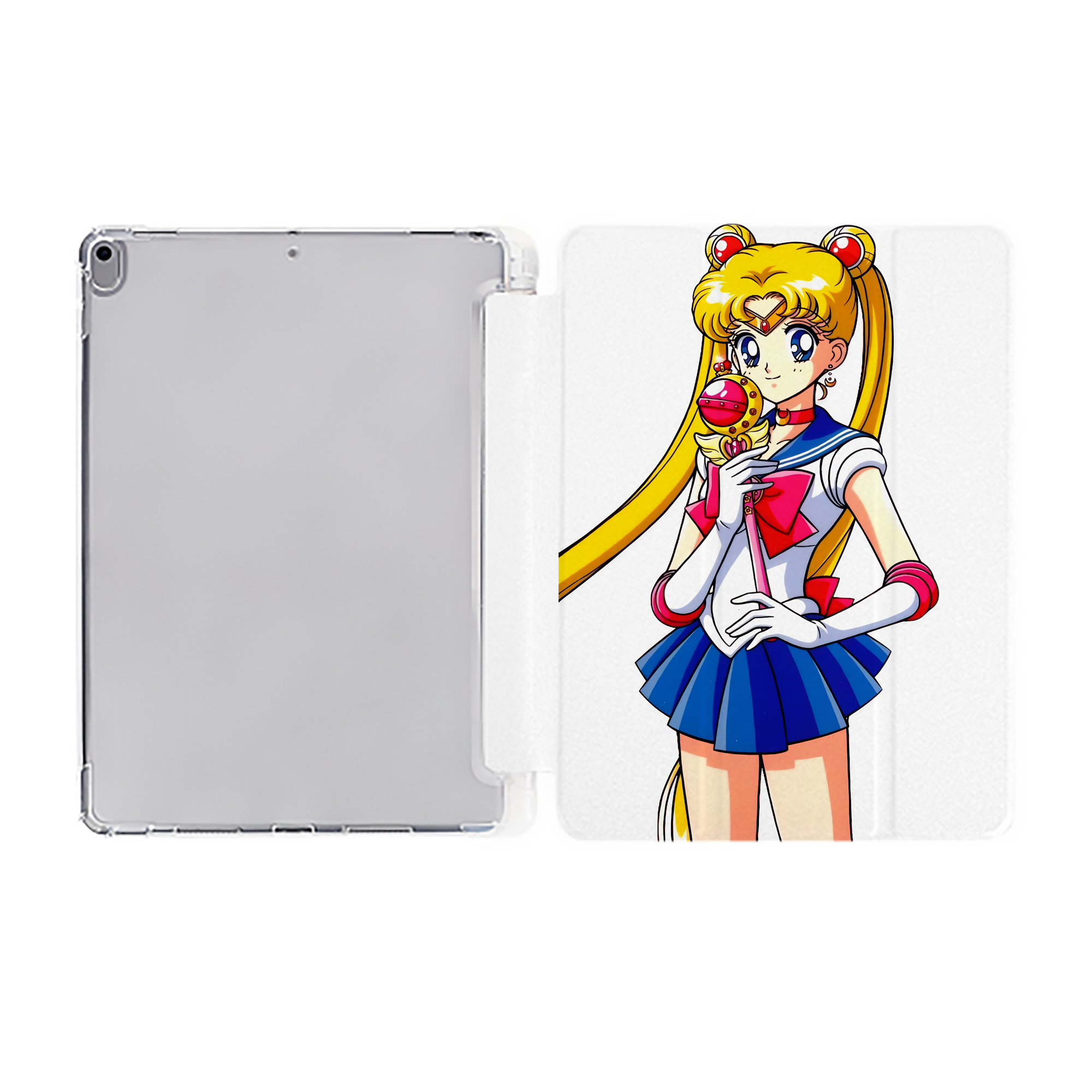 （画像用） 美少女戦士セーラームーン 月野 うさぎ つきの うさぎ Sailor Moon Tsukino Usagi IPad ケース ペン収納付き 三つ折りスタンド PUレザー×シリコン 対応機種9.5/10.5/10.9インチ